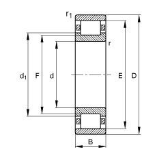FAG圆柱滚子轴承 N310-E-TVP2, 根据 DIN 5412-1 标准的主要尺寸, 非定位轴承, 可分离, 带保持架