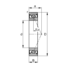 FAG主轴轴承 HCS7017-E-T-P4S, 调节，成对或单元安装，接触角 α = 25°，两侧唇密封，非接触，限制公差