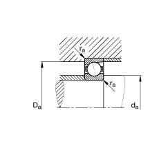 FAG主轴轴承 B7212-E-T-P4S, 调节，成对或单元安装，接触角 α = 25°，限制公差