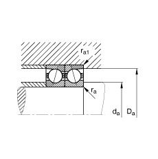 FAG主轴轴承 B7212-E-T-P4S, 调节，成对或单元安装，接触角 α = 25°，限制公差