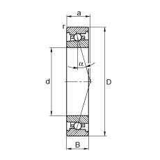 FAG主轴轴承 HS71900-C-T-P4S, 调节，成对安装，接触角 α = 15°，限制公差