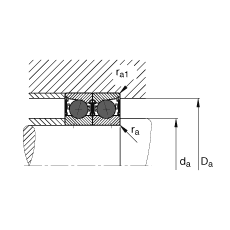 FAG主轴轴承 HCB71915-E-2RSD-T-P4S, 调节，成对或单元安装，接触角 α = 25°，陶瓷球，两侧唇密封，非接触，限制公差