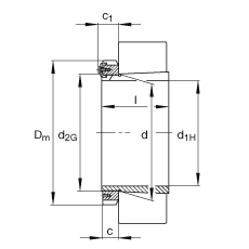 FAG紧定套 H33/800-HG, 根据 DIN 5415 标准的主要尺寸, 锥度 1:12