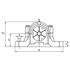 FAG直立式轴承座 SNV270-L + 22230-E1-K + H3130X504 + TSV530X504, 根据 DIN 736/DIN737 标准的主要尺寸，剖分，带锥孔和紧定套的调心滚子轴承，迷宫密封，脂和油润滑