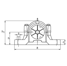 FAG直立式轴承座 SNV240-L + 2322-K-M-C3 + H2322X312 + TCV522X312, 根据 DIN 736/DIN737 标准的主要尺寸，剖分，带锥孔和紧定套的自调心球轴承，Taconite 密封，脂和油润滑