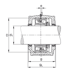 FAG直立式轴承座 SD3144-H-TS-BL-L + 23144-B-K-MB, 剖分，用于带锥孔和紧定套的调心滚子轴承，迷宫密封，脂润滑