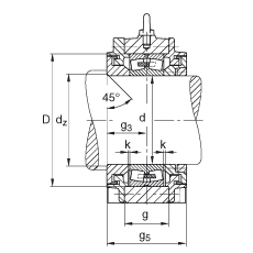 FAG直立式轴承座 BND3052-Z-Y-BF-S, 非剖分，用于带圆柱孔的调心滚子轴承，迷宫密封，脂润滑