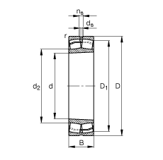 FAG调心滚子轴承 22313-E1-K-T41A, 根据 DIN 635-2 标准的主要尺寸, 锥孔，锥度 1:12