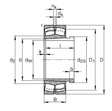 FAG调心滚子轴承 23030-E1-K-TVPB + AHX3030, 根据 DIN 635-2 标准的主要尺寸, 带锥孔和退卸套