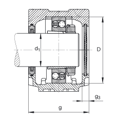 FAG直立式轴承座 SNV110-L + 2310-K-TVH-C3 + H2310X110 + FSV610X110, 根据 DIN 736/DIN737 标准的主要尺寸，剖分，带锥孔和紧定套的自调心球轴承，毛毡密封，脂和油润滑