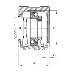 FAG直立式轴承座 SNV180-L + 1220-M + DHV220, 根据 DIN 738/DIN739 标准的主要尺寸，剖分，带圆柱孔和紧定套的自调心球轴承，V型圈密封，脂和油润滑