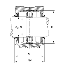 FAG直立式轴承座 SNV160-L + 20315-MB + DHV315, 根据 DIN 738/DIN739 标准的主要尺寸，剖分，带圆柱孔和紧定套的鼓形滚子轴承，V 型圈密封，脂和油润滑