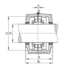 FAG直立式轴承座 SD3188-H-TS-BF-L + 231SM410-MA, 剖分的调心滚子轴承，迷宫密封，脂润滑